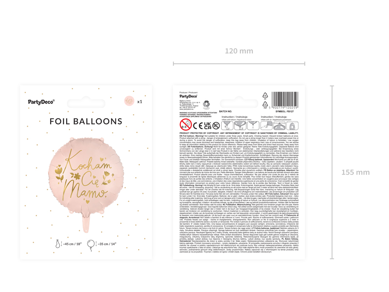 Balon foliowy Kocham Cię Mamo