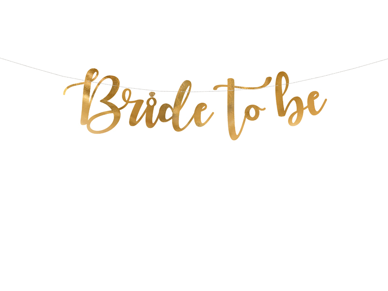 Baner Bride to be, złoty