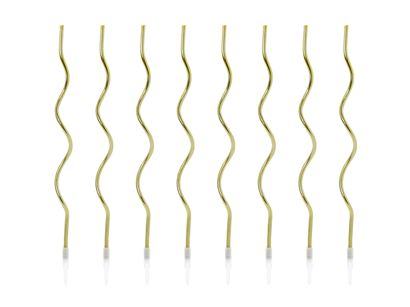 Świeczki urodzinowe zakręcone, złote
