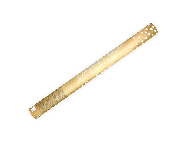 Tuba z sercami, złoty, 60cm