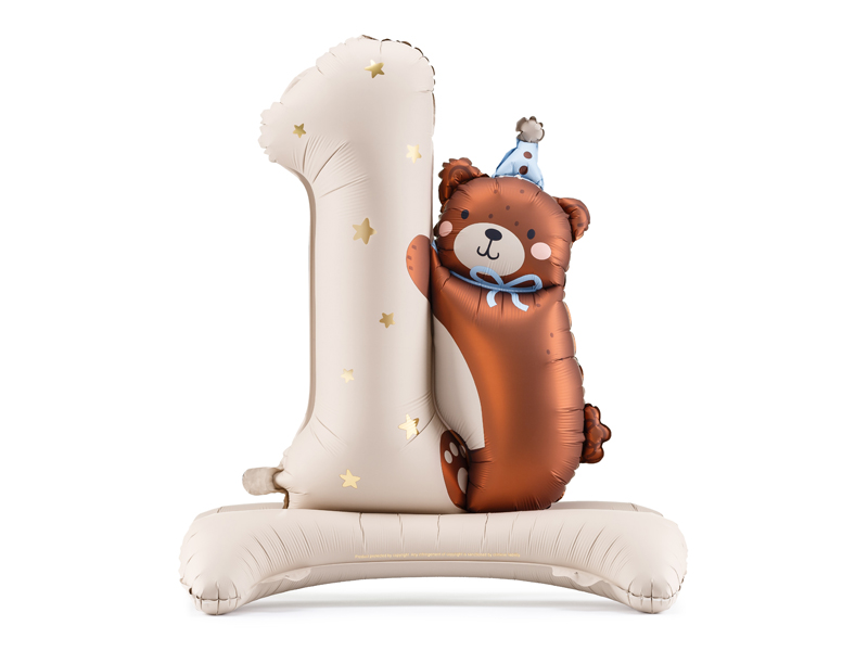 Balon foliowy Cyfra 1 z Misiem